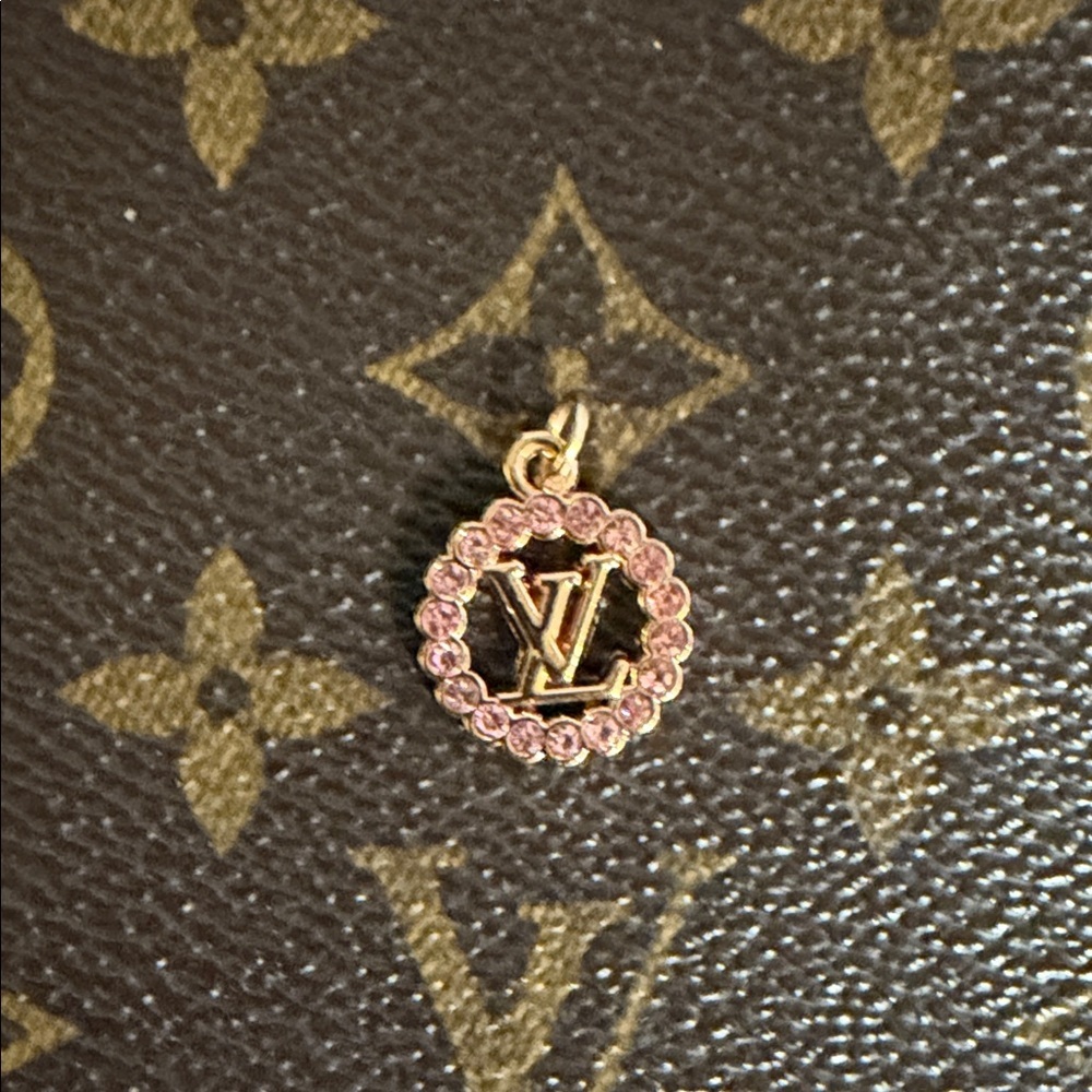 Gorgeous Upcycled Louis Vuitton Pink and Gold Pendant